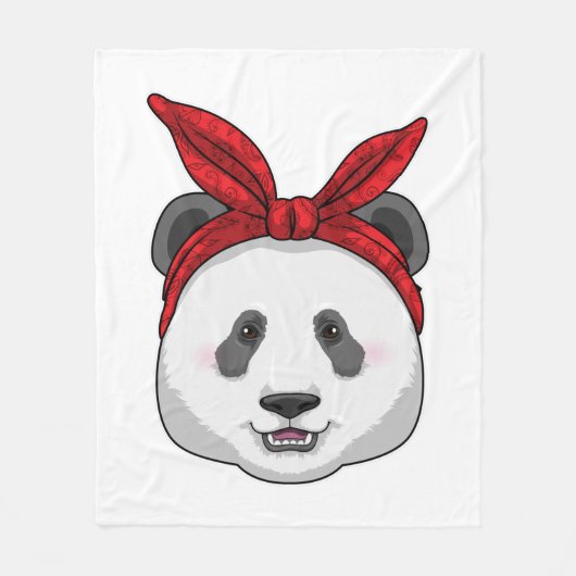 Panda met Bandana Fleece Deken (Voorkant)