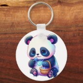 Panda met bessen pluche Speelgoed Sleutelhanger (Achterkant)