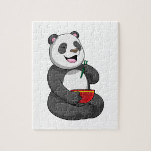 Panda met Bowl Ramen Legpuzzel