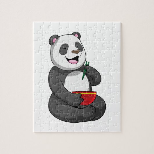 Panda met Bowl Ramen Legpuzzel (Verticaal)