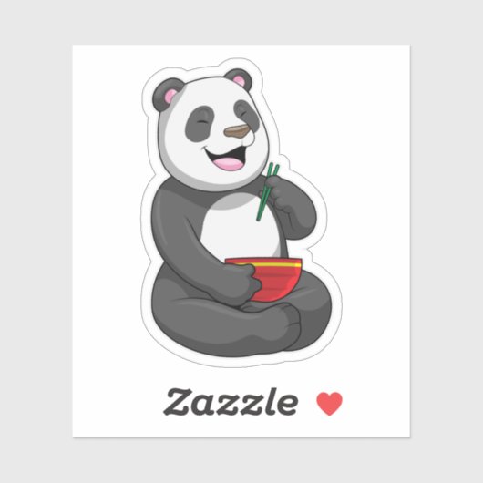 Panda met Bowl Ramen Sticker (Vel)