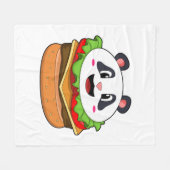 Panda met Burger Fleece Deken (Voorkant (Horizontaal))