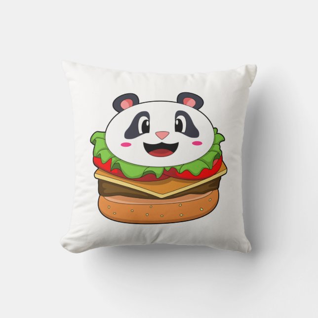 Panda met Burger Kussen (Voorkant)