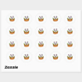 Panda met Burger Ronde Sticker (Vel)