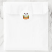 Panda met Burger Ronde Sticker (Tas)
