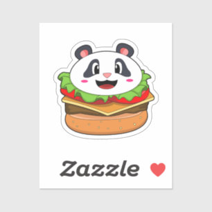 Panda met Burger Sticker