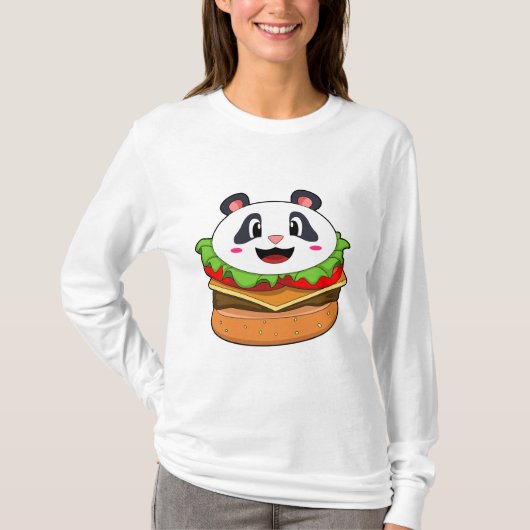 Panda met Burger T-shirt (Voorkant)