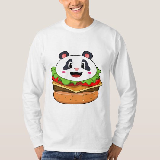 Panda met Burger T-shirt (Voorkant)