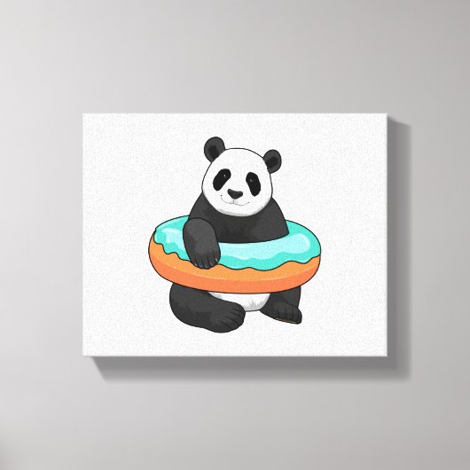 Panda met Donut Canvas Afdruk (Voorkant)