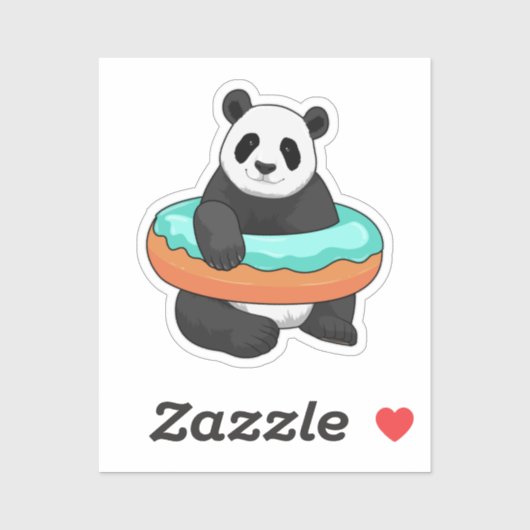 Panda met Donut Sticker (Vel)