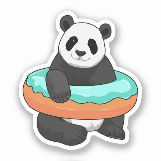 Panda met Donut Sticker (Voorkant)