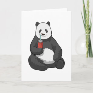 Panda met drankje kaart