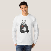 Panda met Drink T-shirt (Voorkant volledig)