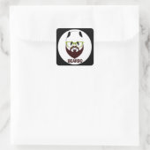 Panda met een groene bril BEARDO Vierkante Sticker (Tas)