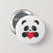 Panda met een hartknop ronde button 5,7 cm (Voorkant /achterkant)