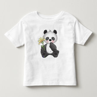 Panda met gele bloem kinder shirts