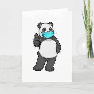 Panda met gezichtsmasker kaart