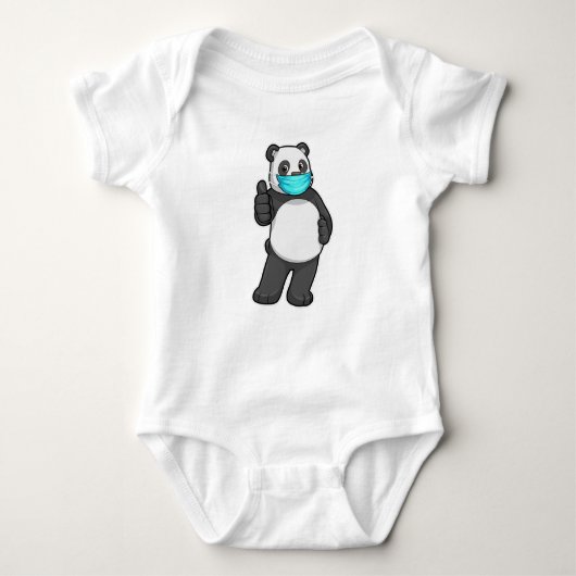 Panda met gezichtsmasker romper (Voorkant)