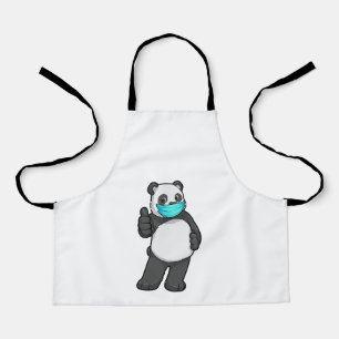 Panda met gezichtsmasker schort