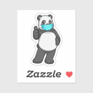 Panda met gezichtsmasker sticker