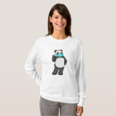 Panda met gezichtsmasker t-shirt (Voorkant volledig)