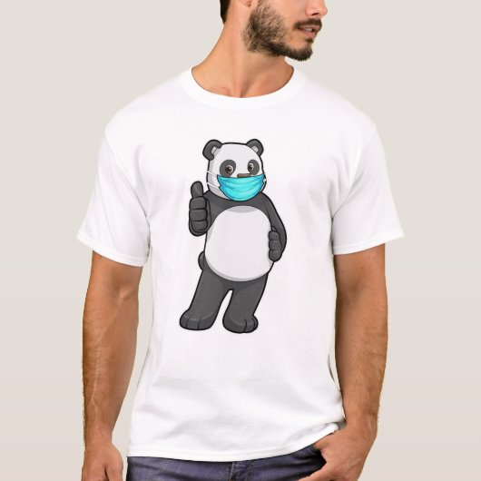 Panda met gezichtsmasker t-shirt (Voorkant)