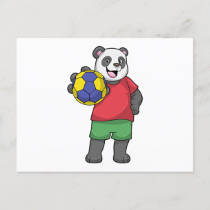 Panda met handbalsporten briefkaart