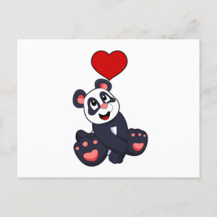 Panda met Hart Briefkaart