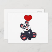 Panda met Hart Briefkaart (Voorkant / Achterkant)
