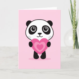 Panda met hart, Gelukkig Valentijnsdag kaart