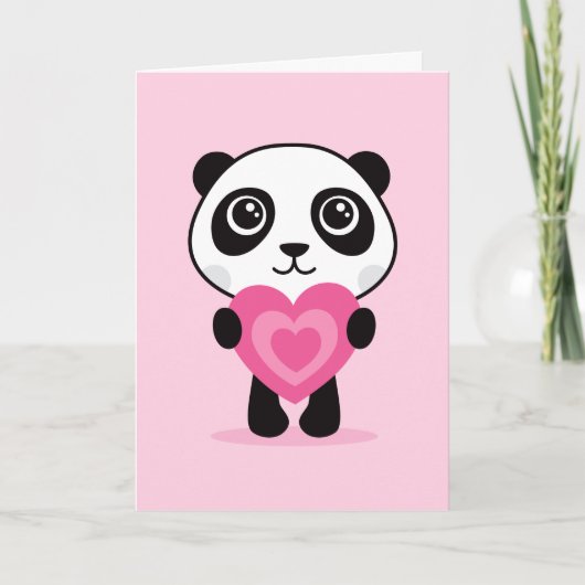 Panda met hart, ik hou van je kaart (Voorkant)