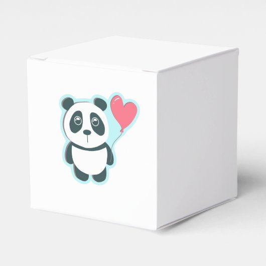 Panda met hartballon bedankdoosjes (Voorkant Zijde)