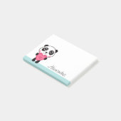Panda met hartgepersonaliseerde naam post-it® notes (Schuin)