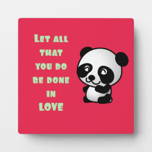 Panda met Inspirerend liefdescitaat Fotoplaat