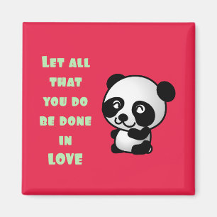 Panda met Inspirerend liefdescitaat Magneet