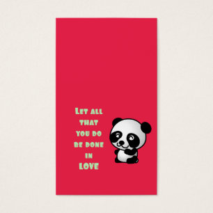 Panda met Inspirerend liefdescitaat Visitekaartjes