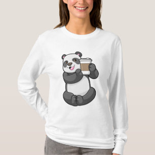 Panda met koffie om te gaan t-shirt