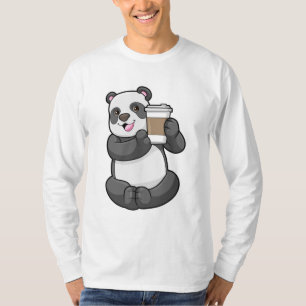 Panda met koffie om te gaan t-shirt