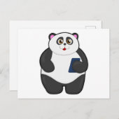 Panda met mobiele telefoon briefkaart (Voorkant / Achterkant)
