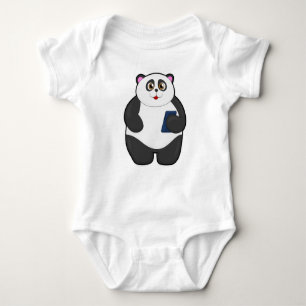 Panda met mobiele telefoon romper