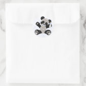 Panda met Pacifier Blue Baby Boy Ronde Sticker (Tas)