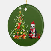 Panda met Pet scafts kerst Keramisch Ornament (Links)