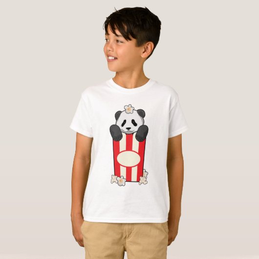 Panda met Popcorn T-shirt (Voorkant volledig)