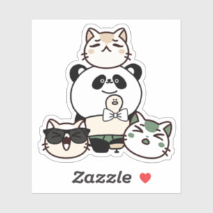 Panda met prothetisch been en kattenbende sticker
