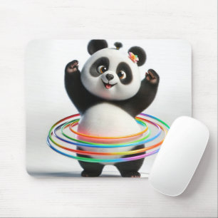 Panda met regenboog hoelahoepels muismat