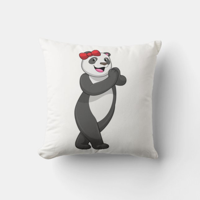 Panda met Ribbon Kussen (Voorkant)