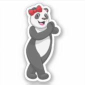 Panda met Ribbon Sticker (Voorkant)