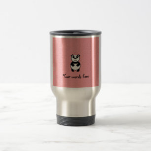 Panda met roze achtergrond reisbeker