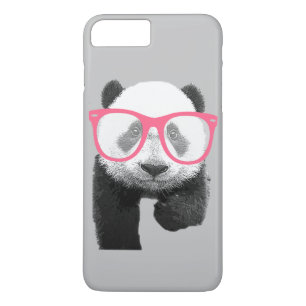 Panda met roze bril komt neer op Funny Phone 7+ Ho iPhone 8 Plus / 7 Plus Hoesje