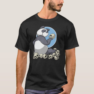 Panda met T-shirt met Skulls